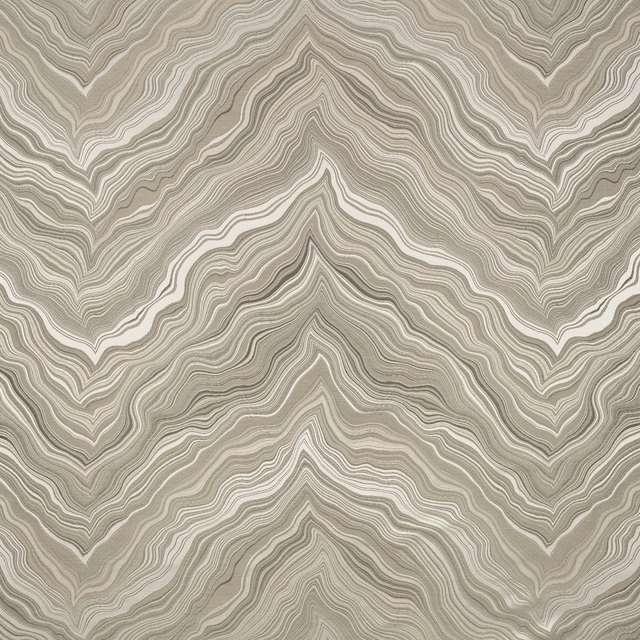 Muted khaki taupe textile with layered cream and grey contour lines