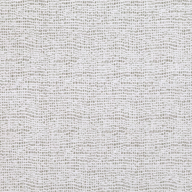 Close-up of pale grey woven fabric with fine flecked linen-look texture
