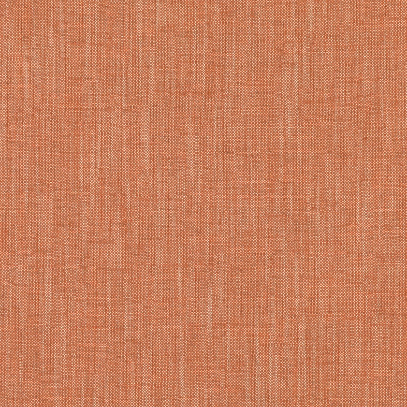 Close-up of coral-terracotta fabric with fine vertical striations and subtle woven variation