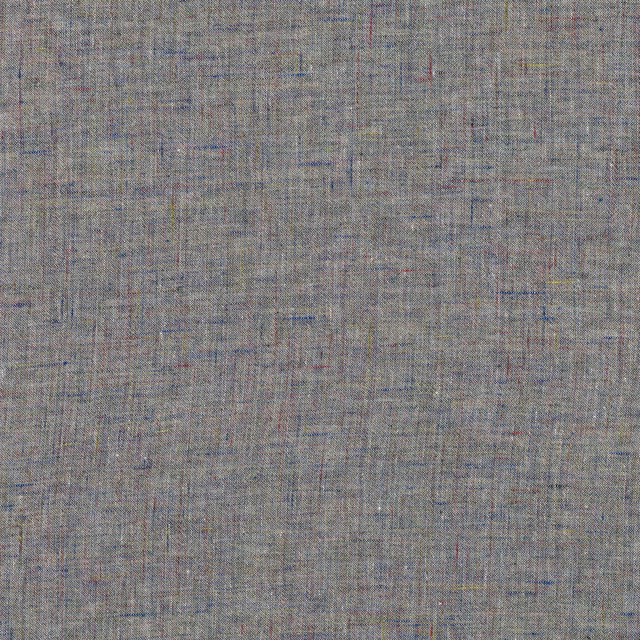 Taupe-grey woven swatch with fine blue, red and ochre flecks