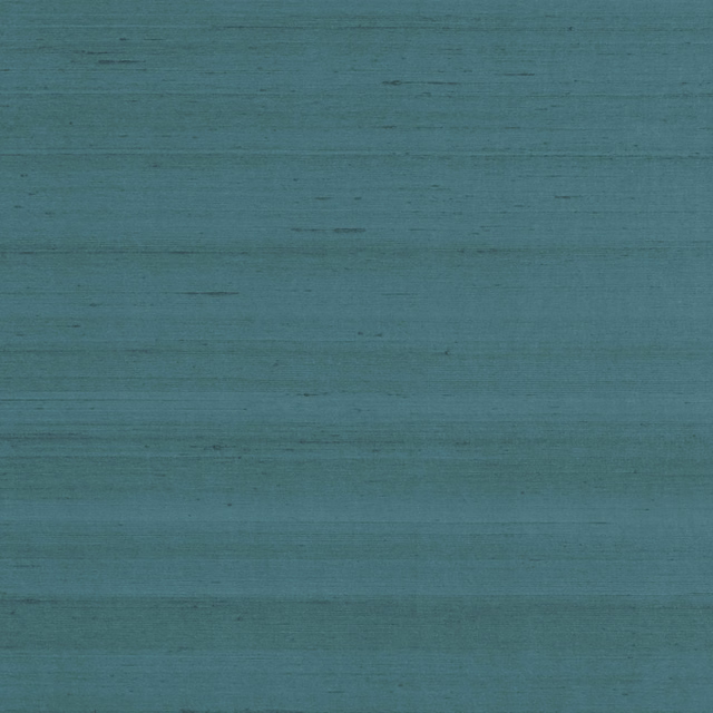 Close view of cool cerulean blue-teal wallcovering with fine horizontal striations