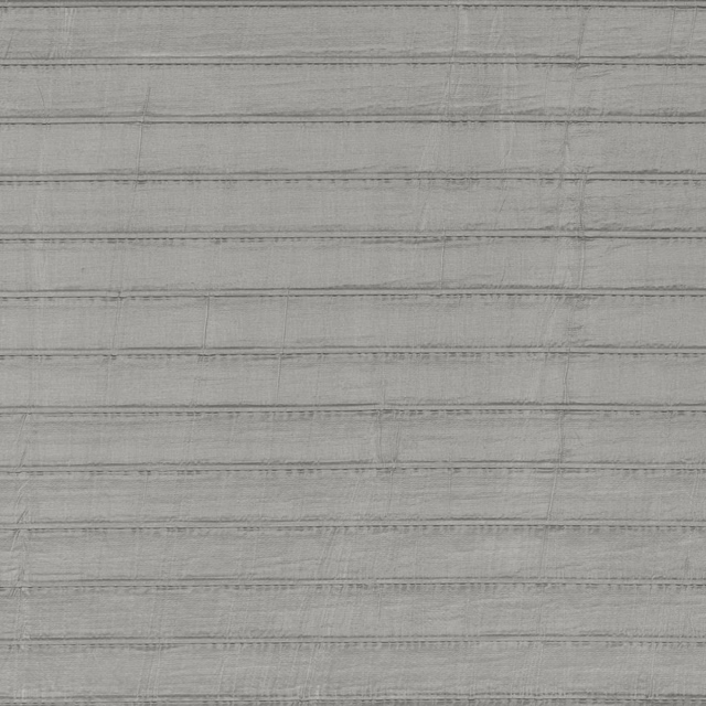 Cool grey woven swatch with uneven horizontal striations and subtle tonal texture