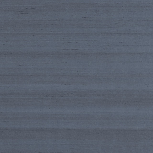 Muted blue-grey wallpaper with fine horizontal striations and a softly brushed texture