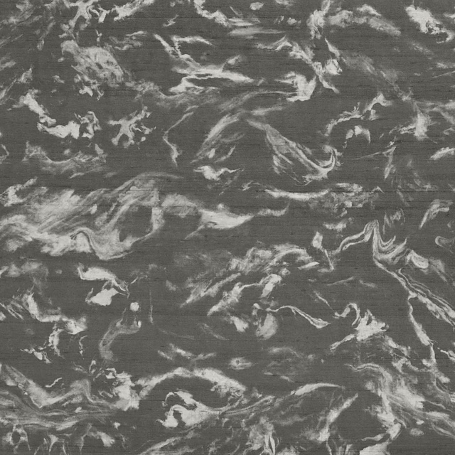 Charcoal wallpaper with ivory and pale grey swirling marbled strokes