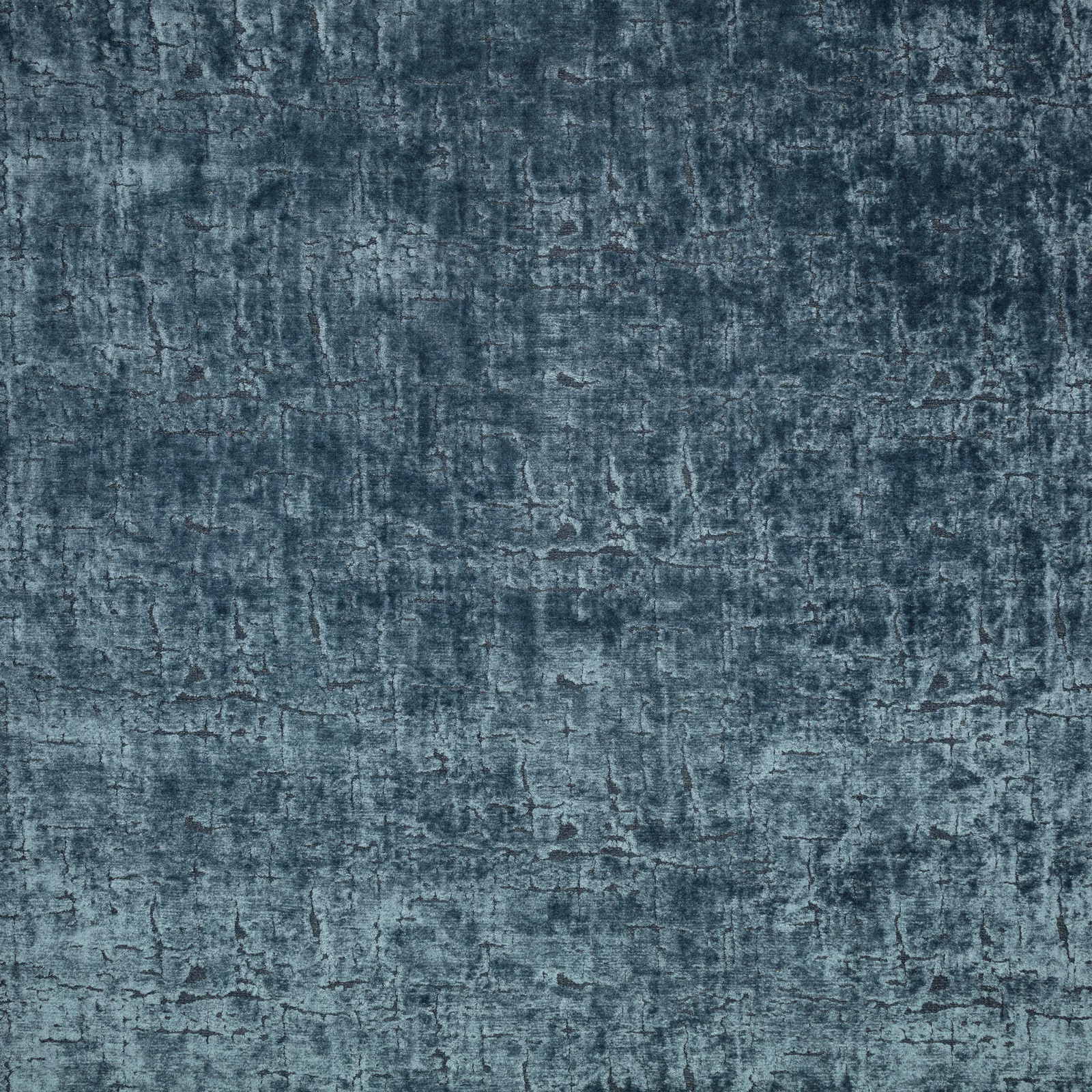 Deep ocean-blue textile with layered charcoal striations and a distressed woven texture