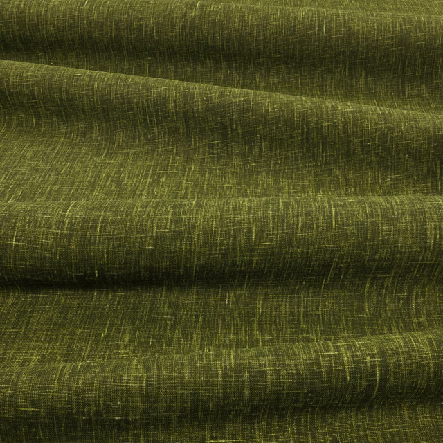 Deep olive-green woven textile with fine crosshatch texture and soft directional sheen
