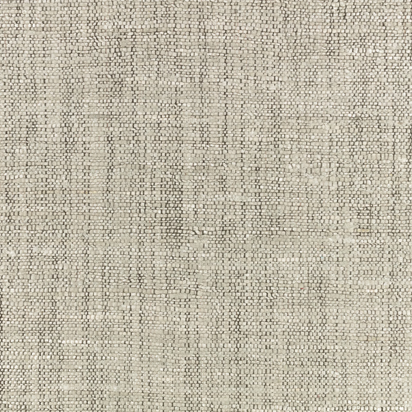 Close-up of cool silver-grey woven fabric with an irregular checked texture