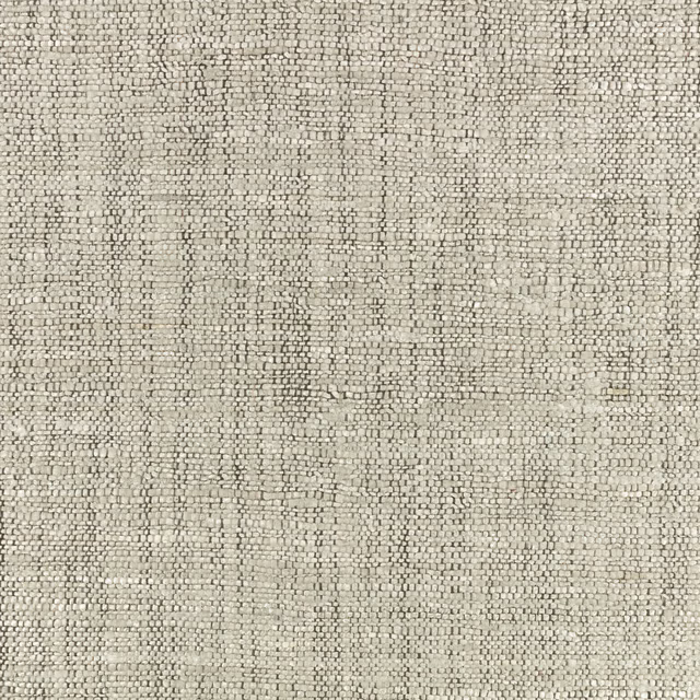 Close-up of cool silver-grey woven fabric with an irregular checked texture