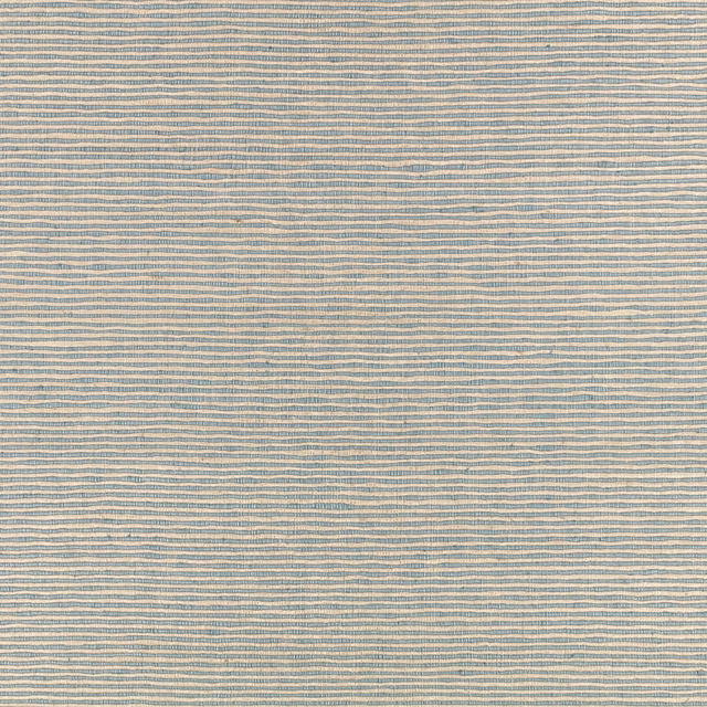 Muted ocean-blue and cream horizontal woven stripes with gently irregular texture