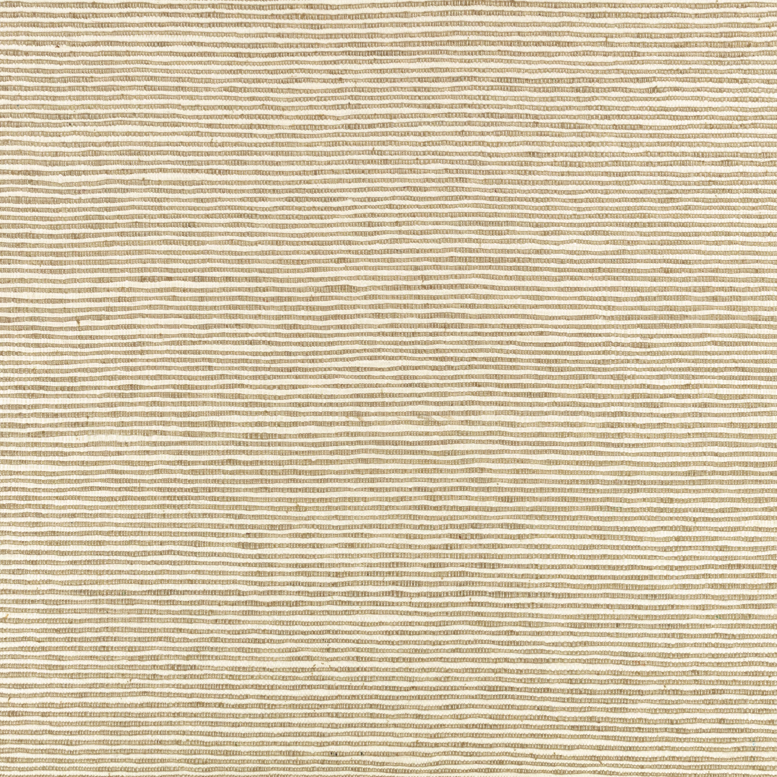 Warm beige textile with fine, uneven taupe horizontal stripes and woven texture