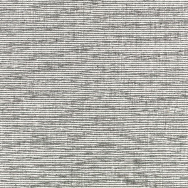 Cool storm-grey fabric with fine irregular horizontal lines and a softly textured weave