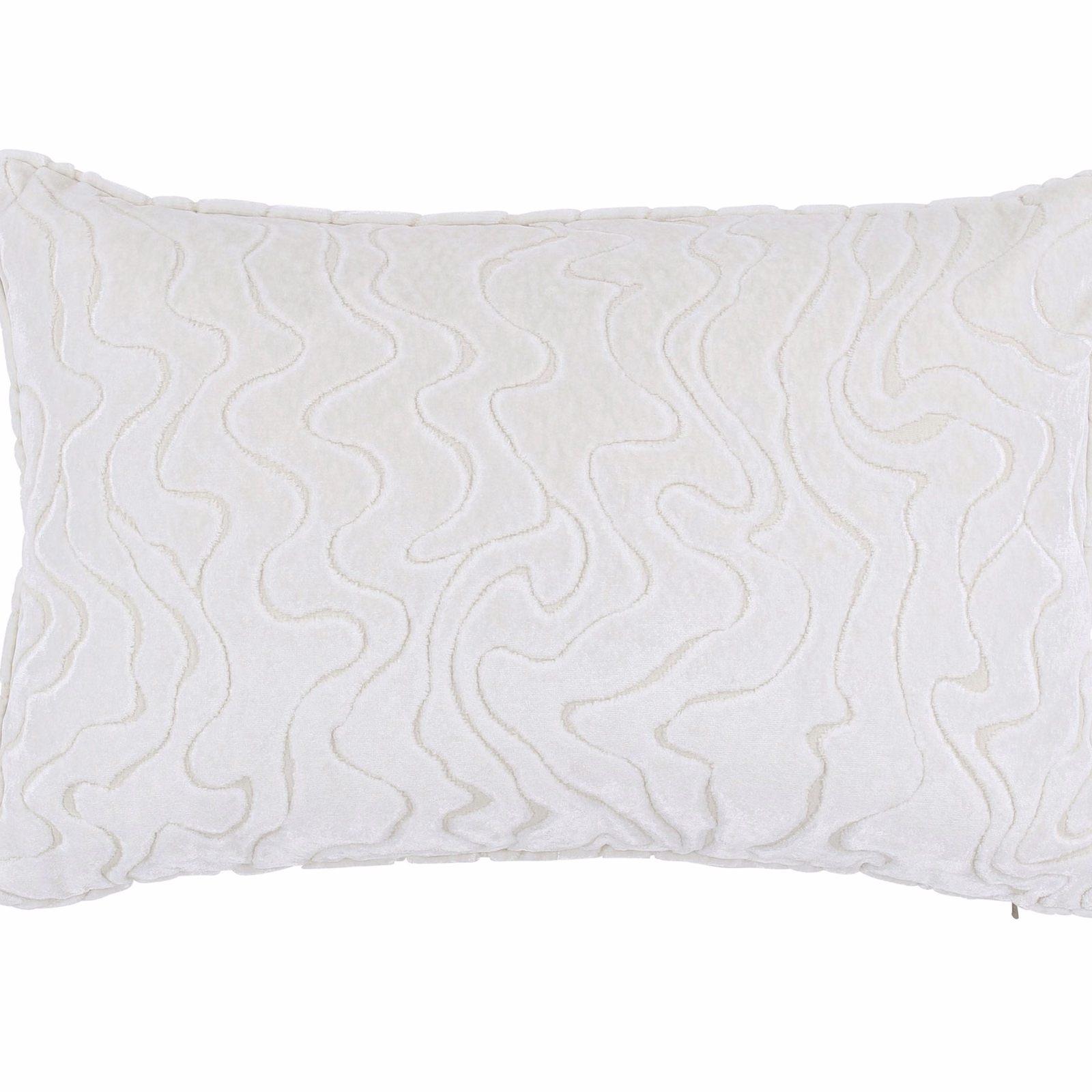 Ivory Moonbeam cushion with raised meandering lines across a softly textured surface