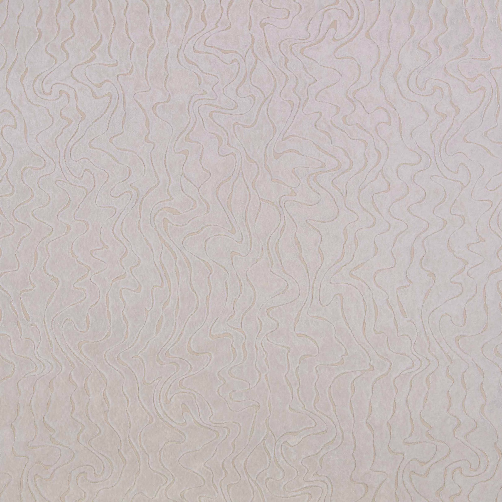 Pale cream textile with fine taupe-grey meandering lines and subtle raised texture