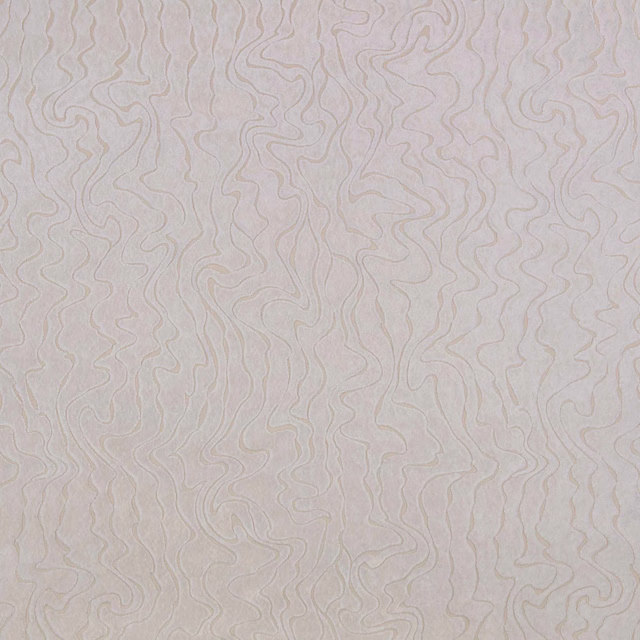 Pale cream textile with fine taupe-grey meandering lines and subtle raised texture