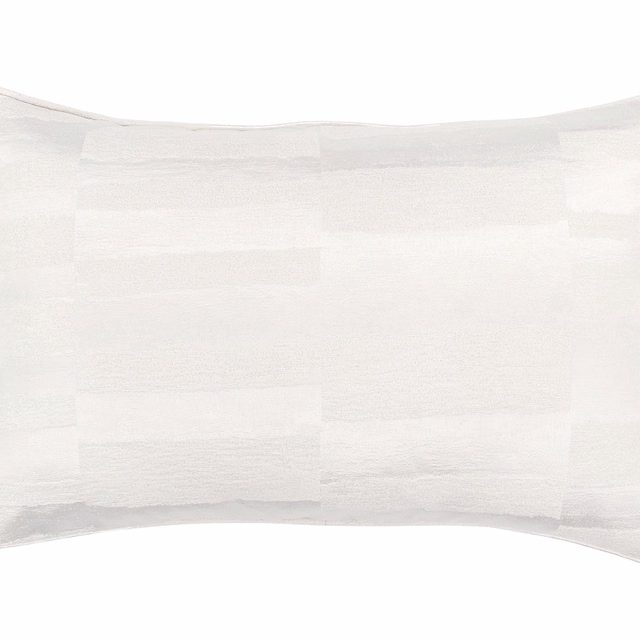Almost-white ivory swatch with subtle horizontal bands and soft squared tonal weave