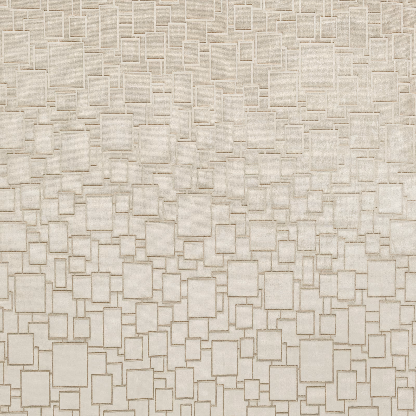 Pale cream textile with layered outlined rectangles and a softly textured surface