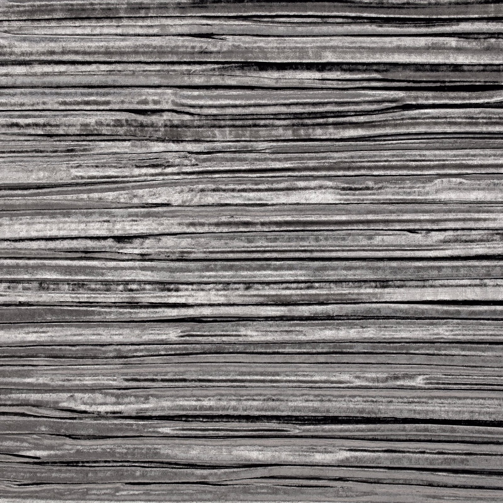 Charcoal and silver-grey fabric with dense horizontal striations and smoky texture