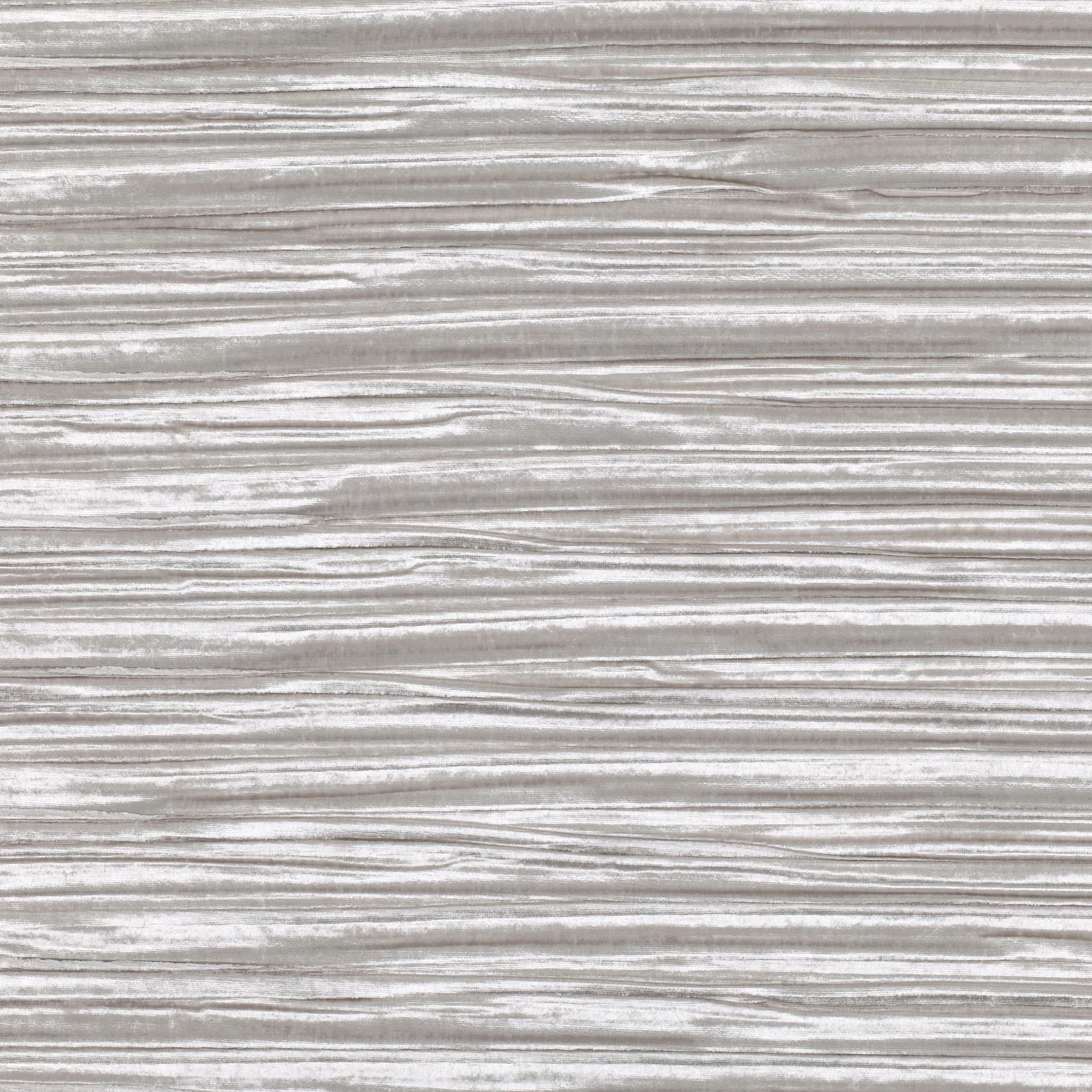 Cool taupe-grey fabric with layered horizontal silver-grey striations and subtle sheen