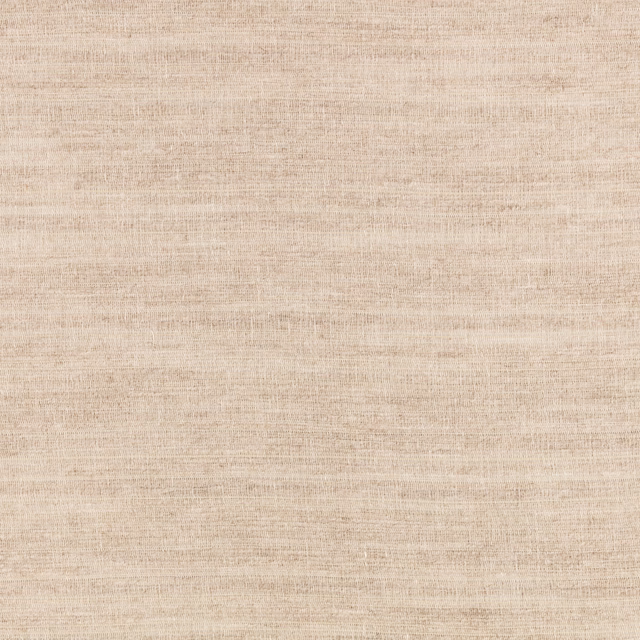 Warm sand beige fabric with fine crosshatch weave and subtle horizontal tonal bands
