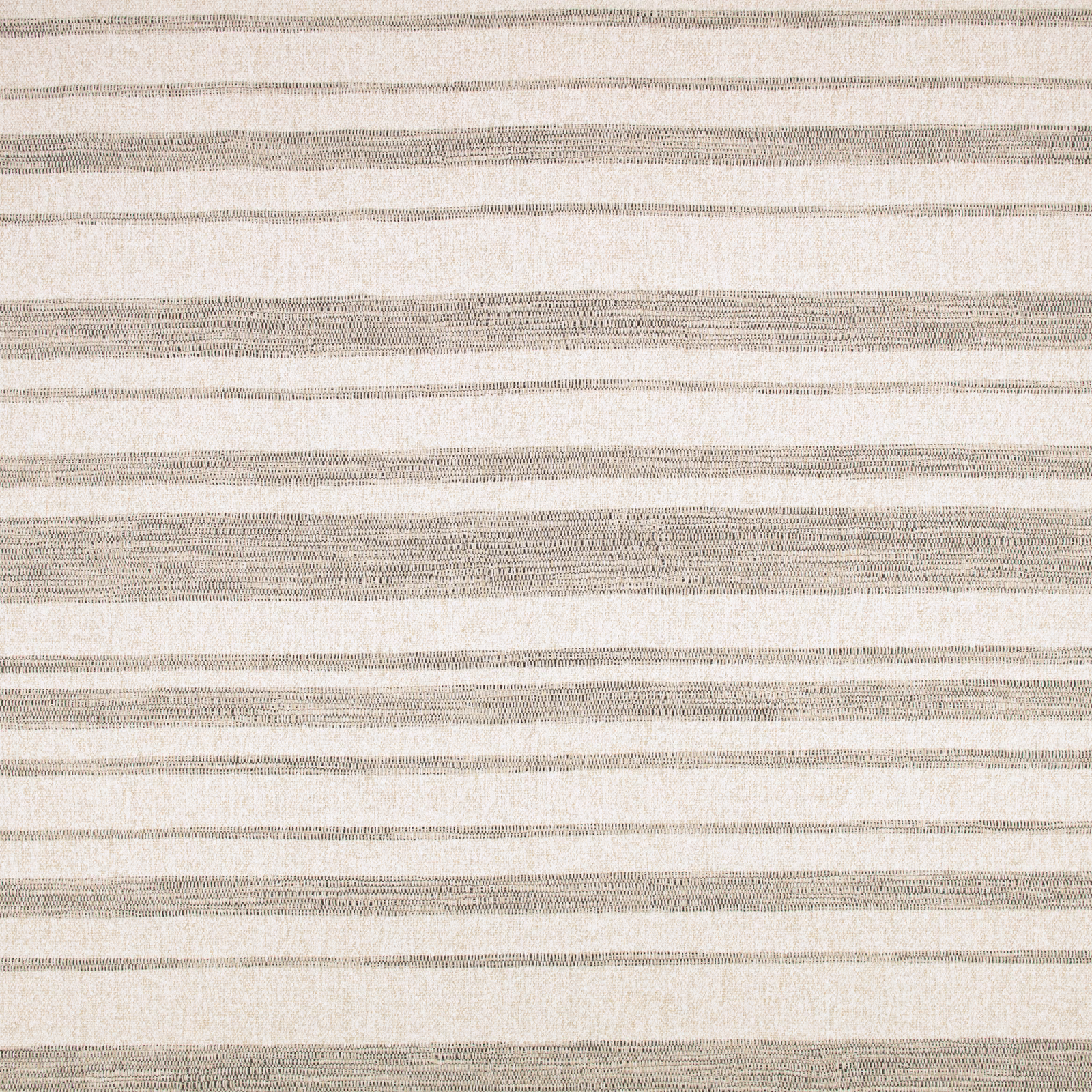 Pale slate-grey and ivory outdoor fabric with irregular horizontal woven bands