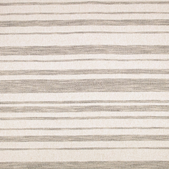 Pale slate-grey and ivory outdoor fabric with irregular horizontal woven bands