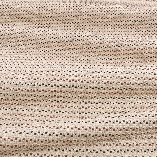 Warm beige outdoor weave with cream rows and muted brown flecks