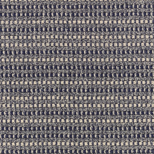Deep ocean-blue woven textile with cream flecks in compact horizontal rows