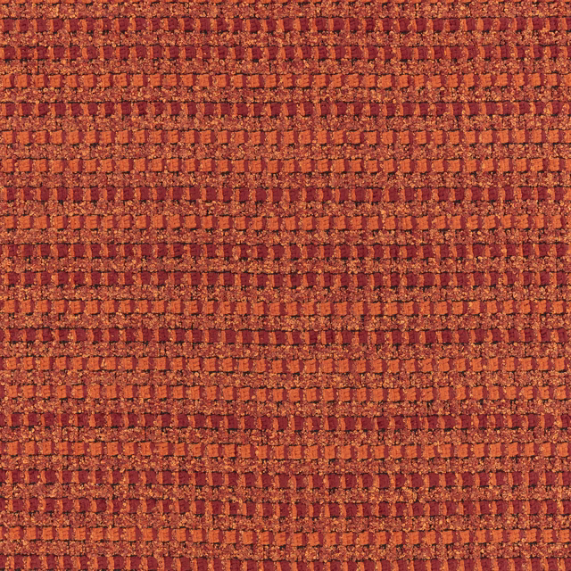 Rust orange outdoor weave with chunky horizontal rows and darker red flecks