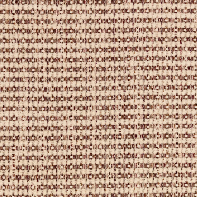 Cream and umber woven check with a nubby, irregular textured surface