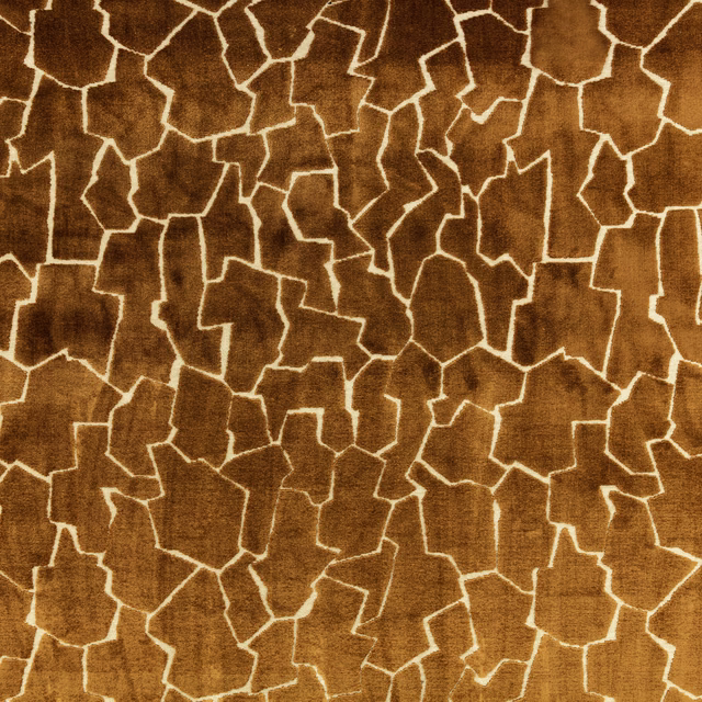 Warm ginger-brown textile with ivory crackle lines and softly brushed vertical texture