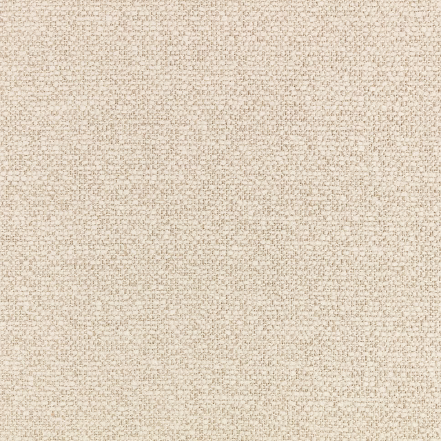 Close-up of ivory-beige woven fabric with fine greige flecks and nubby texture
