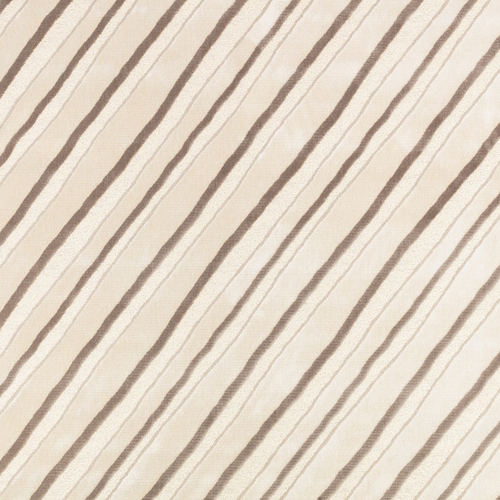 Warm cream textile with irregular taupe diagonal stripes and a softly woven surface