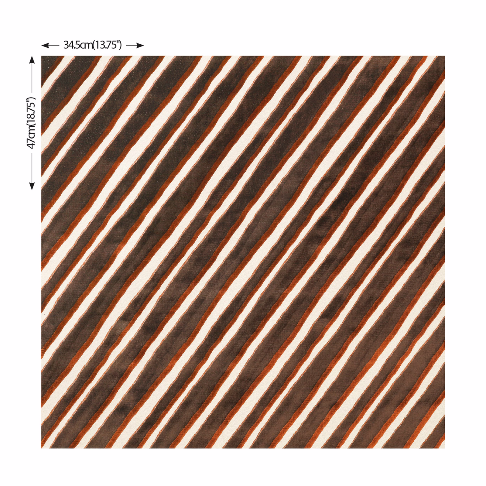 Warm cognac and cream diagonal stripes with a softly mottled woven texture
