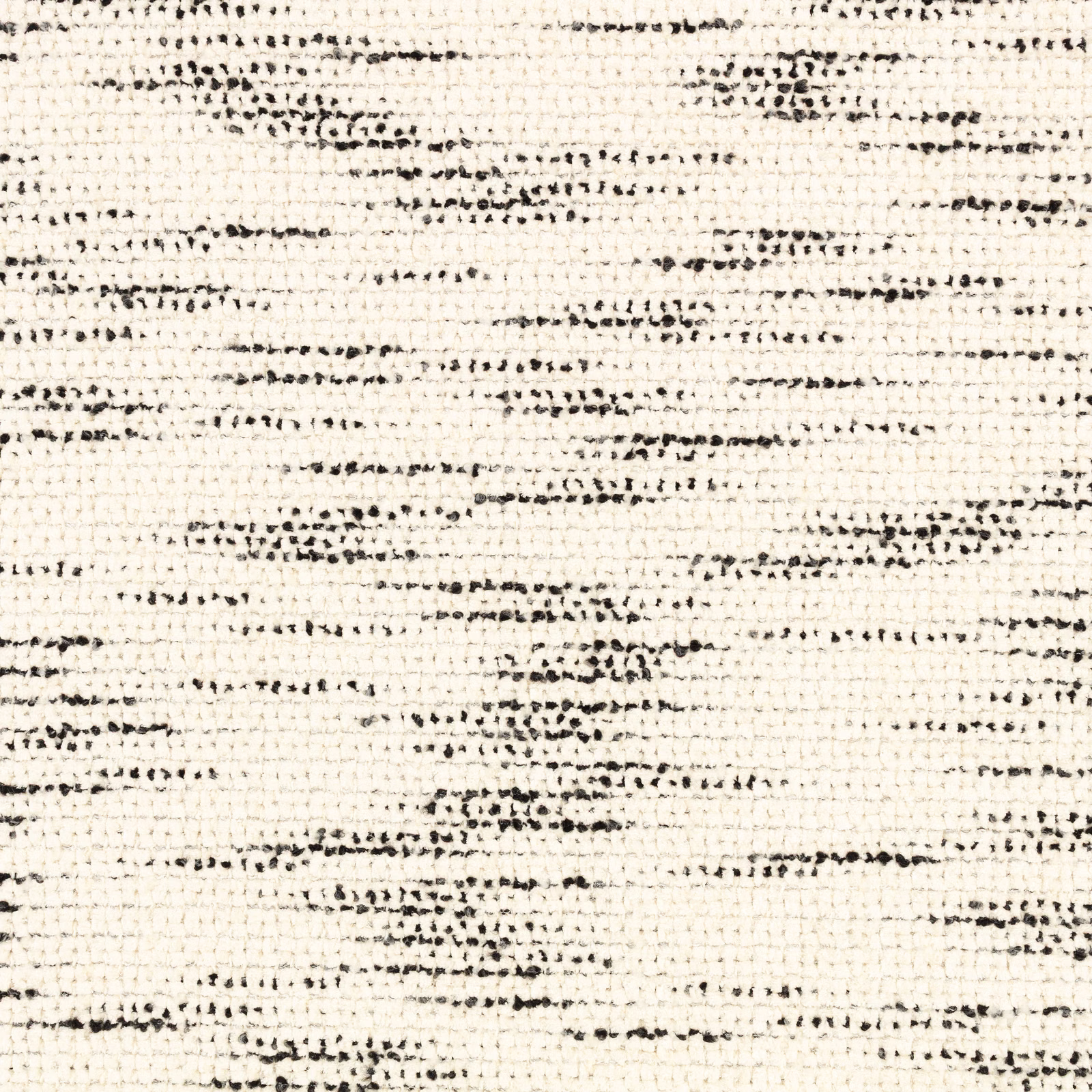 Cream woven swatch with broken charcoal horizontal marks and softly irregular texture