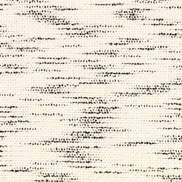 Cream woven swatch with broken charcoal horizontal marks and softly irregular texture
