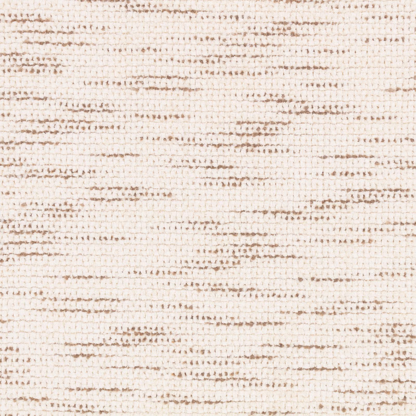 Ivory woven fabric with irregular fine camel horizontal flecks and tactile texture