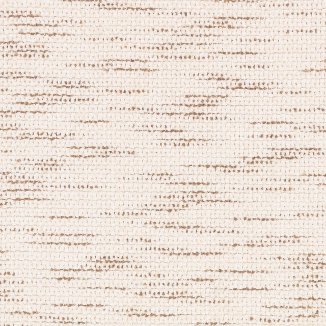 Ivory woven fabric with irregular fine camel horizontal flecks and tactile texture