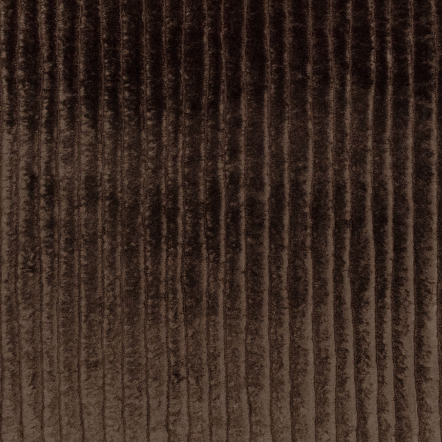 Deep espresso-brown velvet with irregular vertical pile and subtle lighter streaks