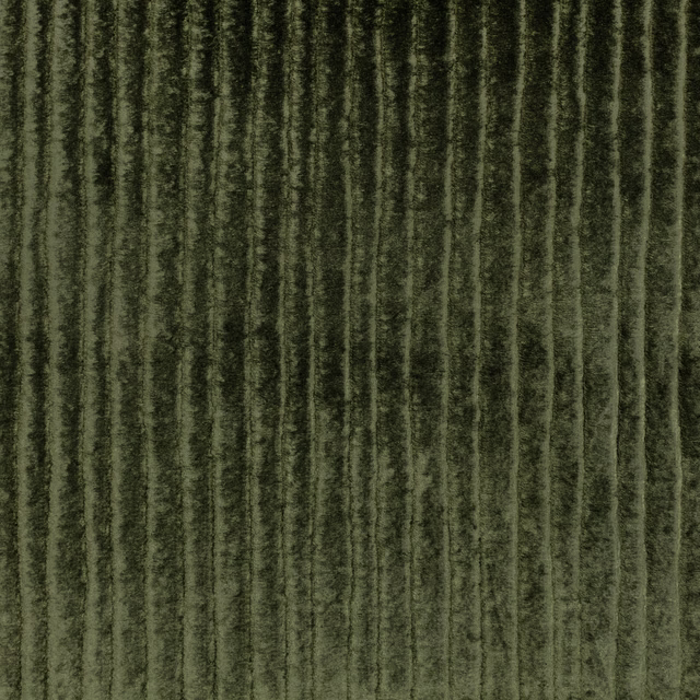 Deep olive-green velvet showing narrow vertical pile striations and softly varied sheen