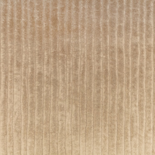 Warm taupe velvet swatch with softly raised, irregular vertical striations