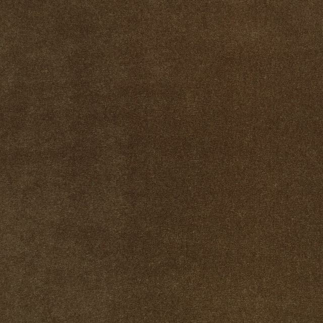 Deep mocha-brown velvet swatch showing a soft directional nap and subdued sheen