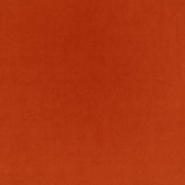 Burnt terracotta velvet with a subtle directional nap and soft tonal shading