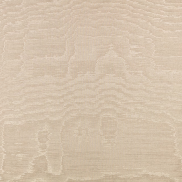 Pale beige woven swatch with soft, irregular horizontal striations and watery tonal depth