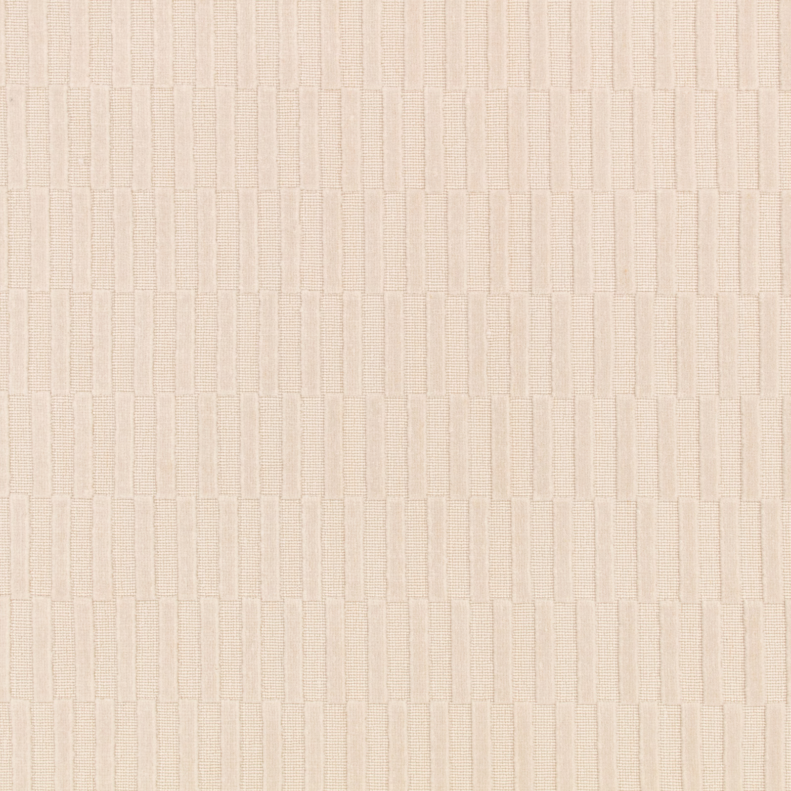 Pale oyster fabric with fine vertical rectangular blocks and a softly ribbed weave