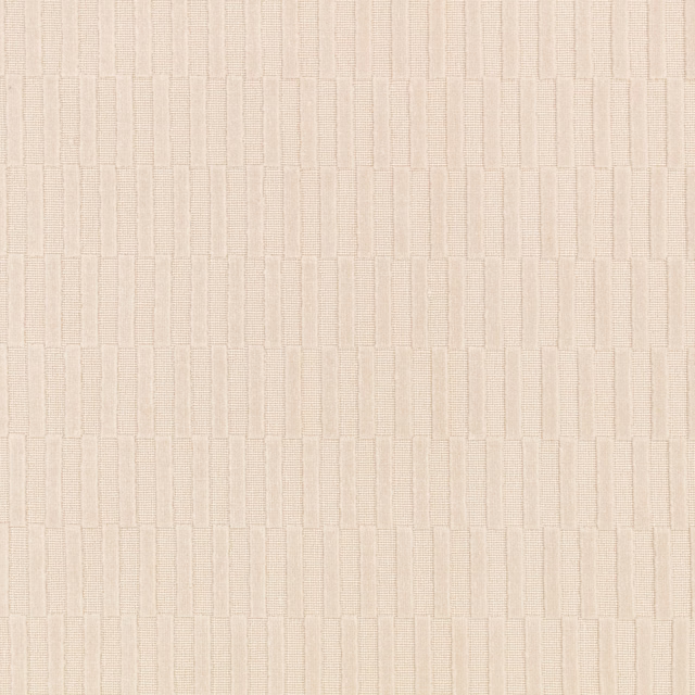 Pale oyster fabric with fine vertical rectangular blocks and a softly ribbed weave