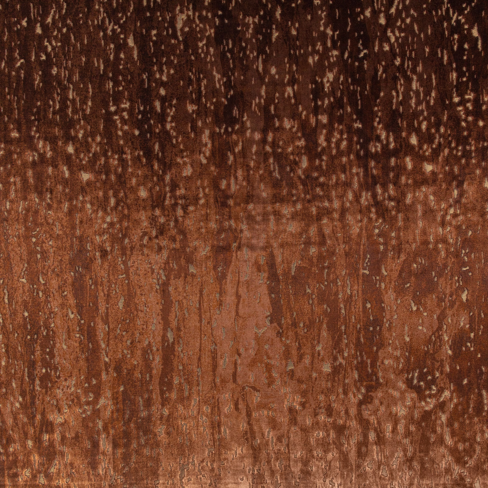 Warm cognac brown fabric with dark shading and flecked vertical slub texture