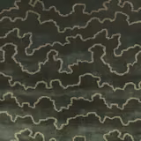 Dark moss-green weave with pale looping outlines and softly mottled texture