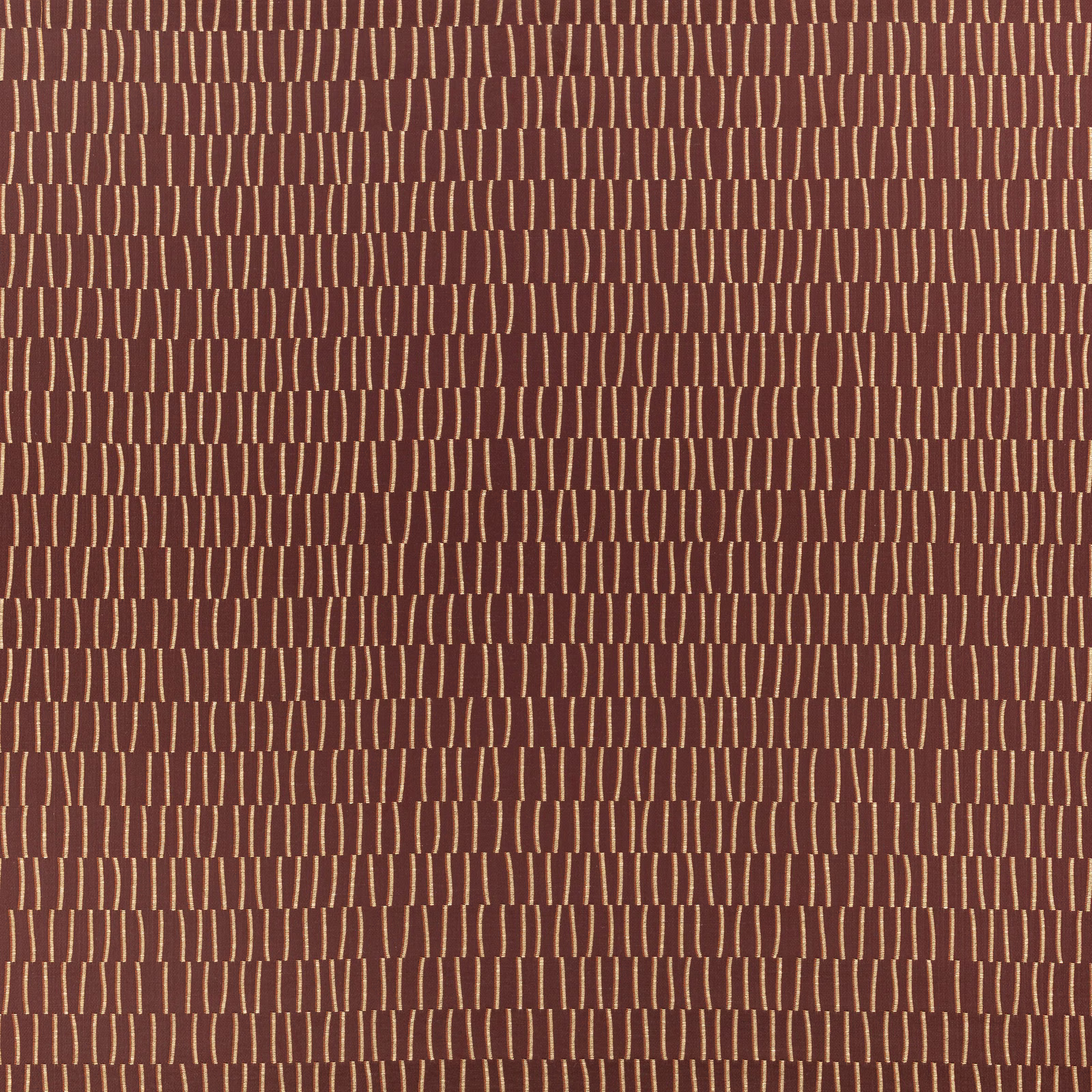 Warm Brunello brown weave with closely spaced pale vertical dash marks