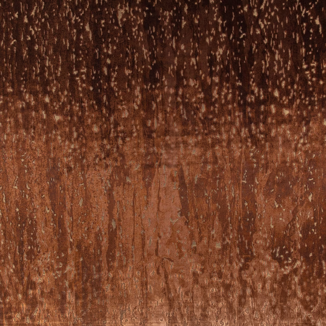 Close view of Raval Cognac’s warm brown vertical distressed weave with pale flecks