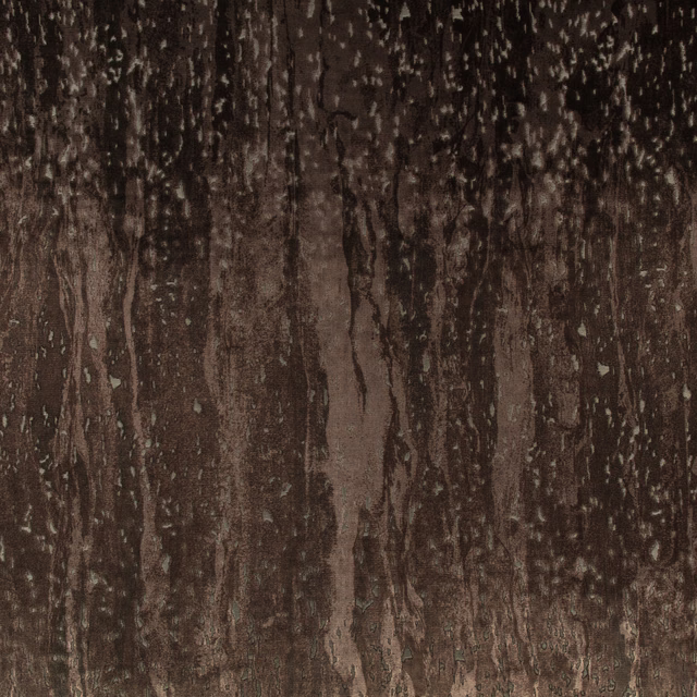 Deep espresso brown textile with irregular vertical bark-like streaks and tactile highlights